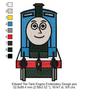 Edward The Tank Engine Embroidery Design